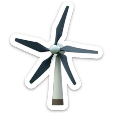 five bladed wind turbine sticker
