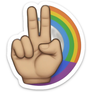 gay flag and hand with finger pointing me sticker
