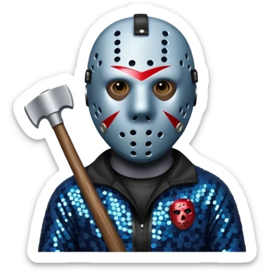 Jason Voorhees with slate sequin outfit  sticker