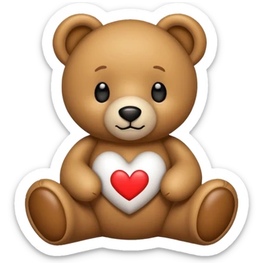 teddy bear with the words I love you written on it sticker