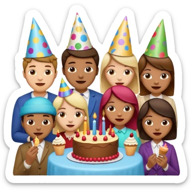 200 people eating at a family party sticker