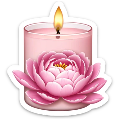 Bath and body works light pink peony outline candle sticker