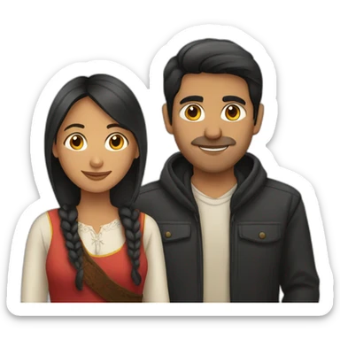 Peruvian woman and a Spanish man sticker
