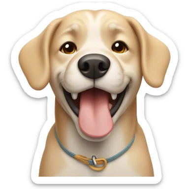 Dog saying good morning  sticker