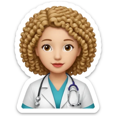 curly nurse sticker
