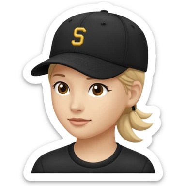an ios genmoji for a black baseball cap sticker