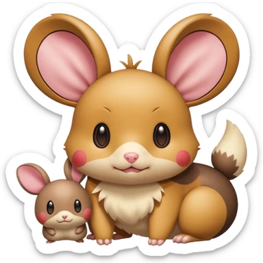 Teddiursa-Minccino-Dedenne-fusion  sticker