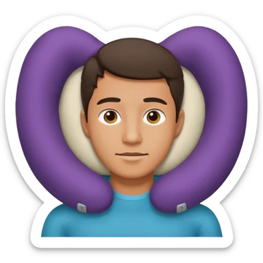 man using travel neckpillow  sticker