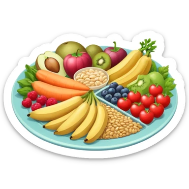 healthy plate with varied foods sticker
