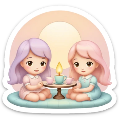 Warm pastels romantic vintage aesthetic  sticker