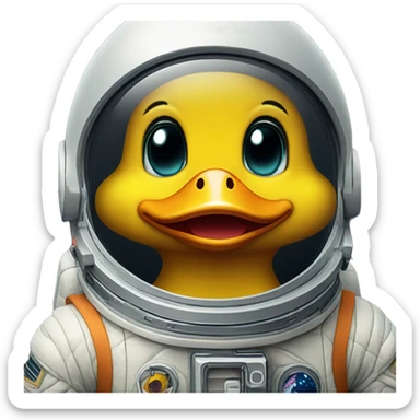 cute space duck in space sute sticker
