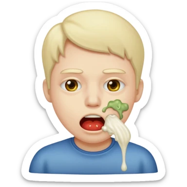 vomit with saliva in the mouth sticker