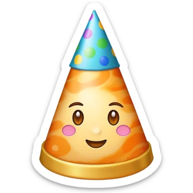 the planet jupiter with a party hat on sticker