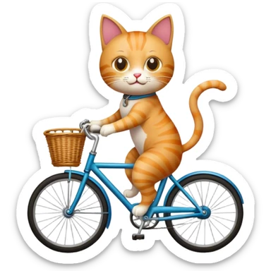 A cat riding a bicycle  sticker