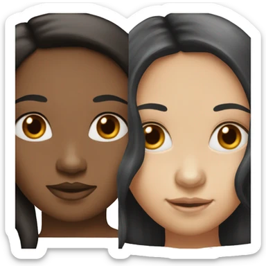 "Two girls: one with black hair and fair skin, and the other with red hair and fair skin." sticker