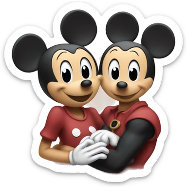 Mickey avec minie sticker