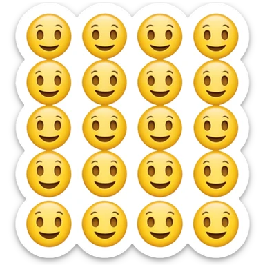 multiple smiling emojis in a 3x3 grid sticker