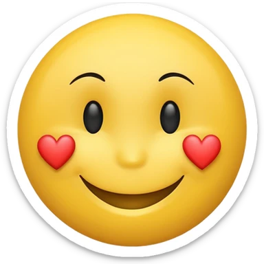 Smiley face with heart sticker