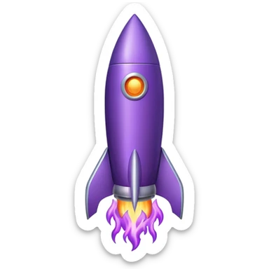 purple rocket purple flame sticker