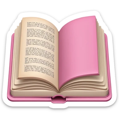 Make an open book, with white pages, but a pink cover only at the bottom! sticker