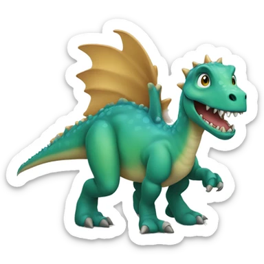 Dinosaur named Drachen. Guy - a mixture of dinosaur and dragon. Blonde with blue eyes. sticker