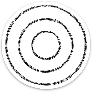 British Air Force WW2 roundel, hand-drawn outlined icon, sketchy look sticker