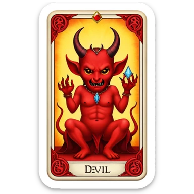 Tarot Card with the devil on it  sticker