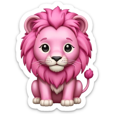 Pink Chibi Cartoon Lion sticker
