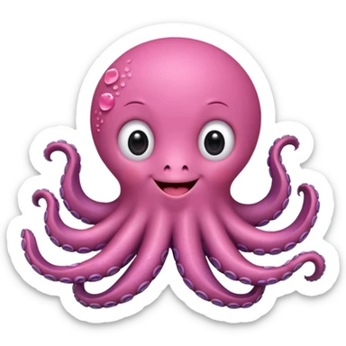 cute octopus with heart shapes, expressing love sticker