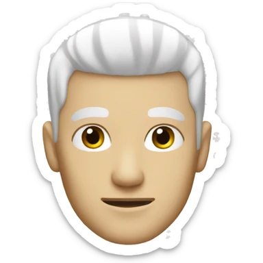 Bleach buzzed hair white man sticker