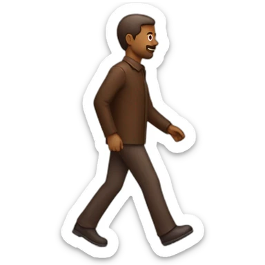 A man walking a chocolate colored doodle sticker