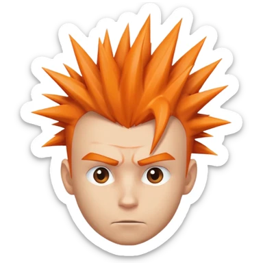 male head with a spiky light orange mohawk sticker