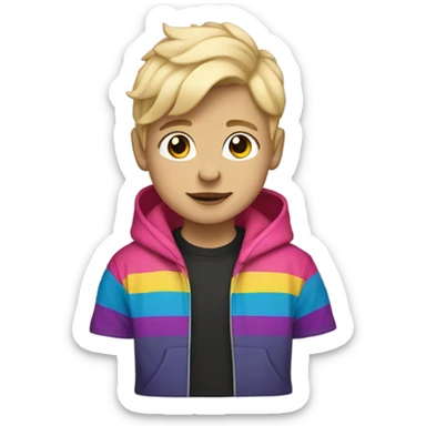 Blonde Boy with Bisexuell Hoodie sticker
