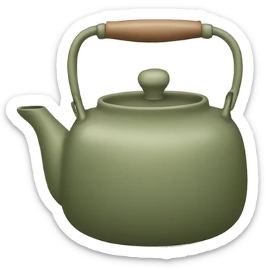 Khaki green teapot sticker