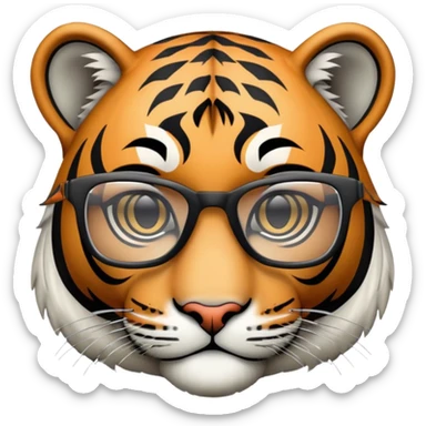 hacker tiger face with binary code and matrix background wearing glasses for Twitch emote sticker