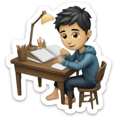 boy sea with study table sticker