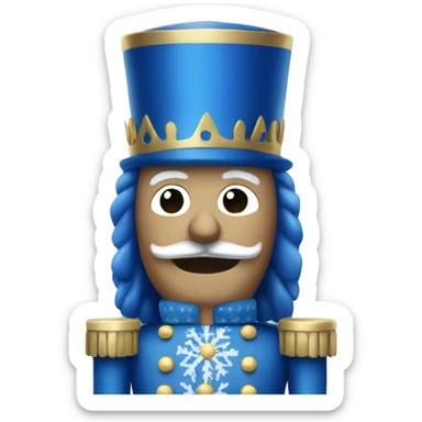 Blue Christmas nutcracker sticker