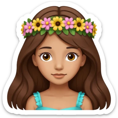 latina girl with long brown hair and lashes sticker