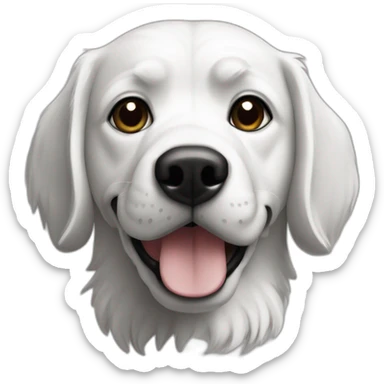 Chien noir et blanc touffue sticker