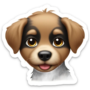 Tan and black puppies sticker