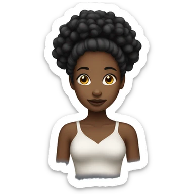 Black girl with puffs sticker