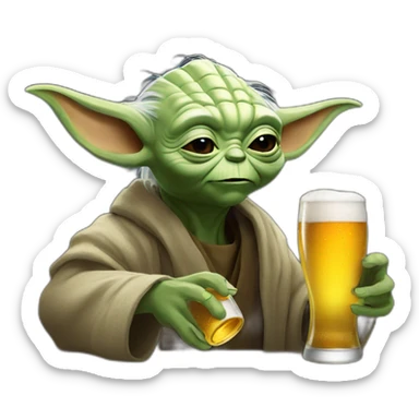 Yoda drinking a beer 🍺  sticker