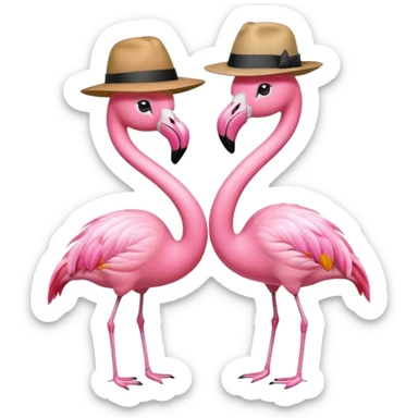 Fedora Flamingos sticker