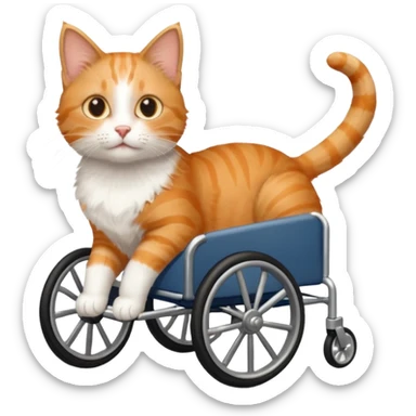 cat in a pet wheelchair sticker