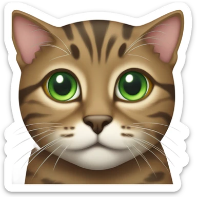 brown tabby cat with green eyes sticker