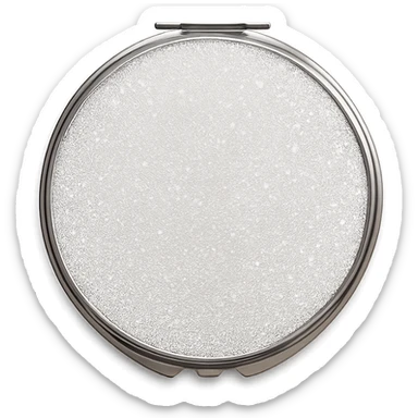white sparkly compact mirror sticker