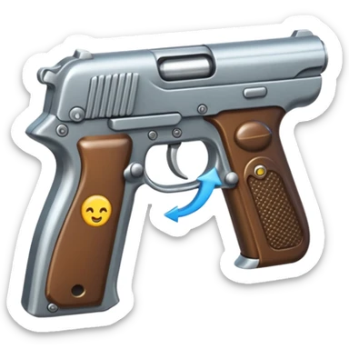   Un emoji con una nueve milímetro que sea realista sticker