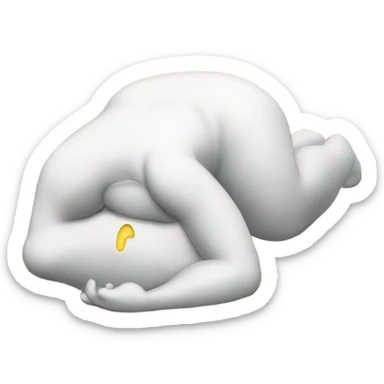 Laying on the floor crying sticker