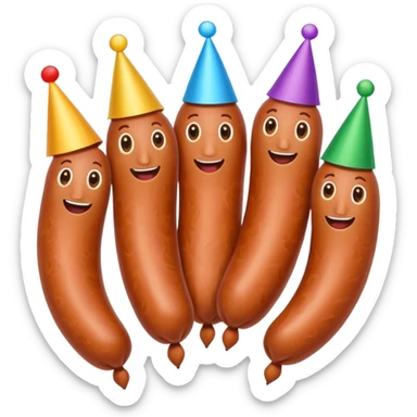 the sausages are dancing at a party sticker