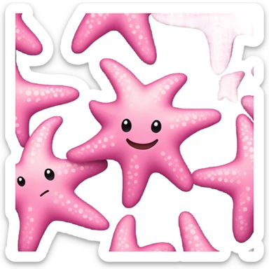 Pink starfish with winky face sticker